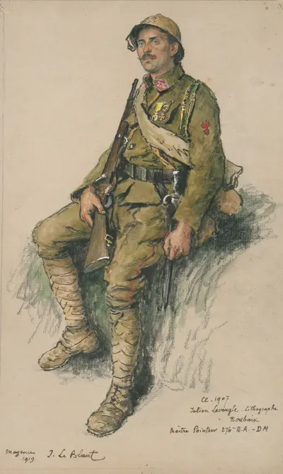 Portrait Dun Militaire Francais De La Premiere Guerre Mondiale