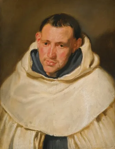 Portrait Of A Carmelite Monk Head And Shoulders