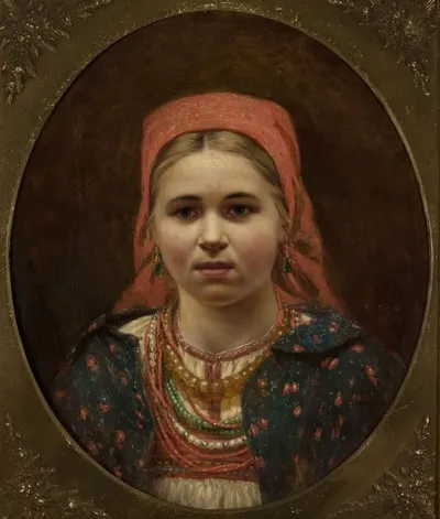 Portrait Of A Girl In A Folk Attire