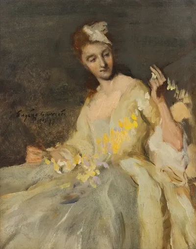 Portrait Of A Lady In A Ball Gown