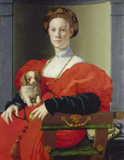 Portrait Of A Lady In Red Francesca Salviati