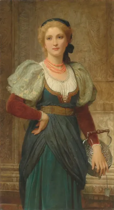 Portrait Of A Lady With A Coral Necklace