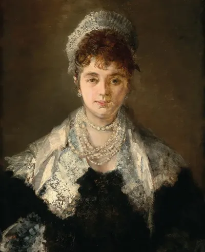 Portrait Of A Lady With A Pearl Necklace