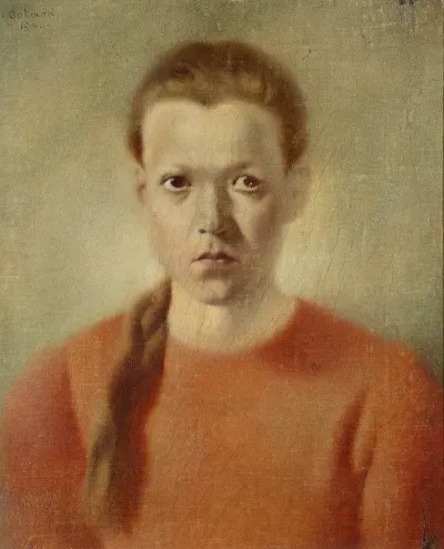Portrait Of A Little Girl With A Plait