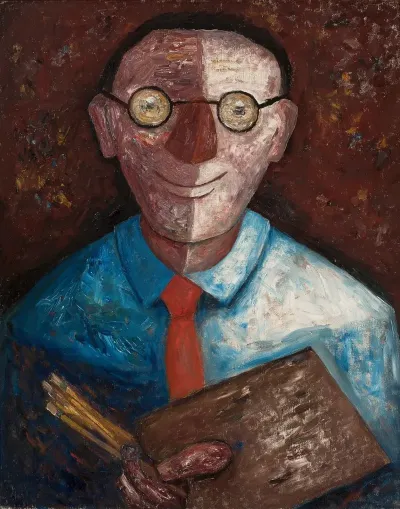 Portrait Of A Man With A Palette Jacques Gotkowski
