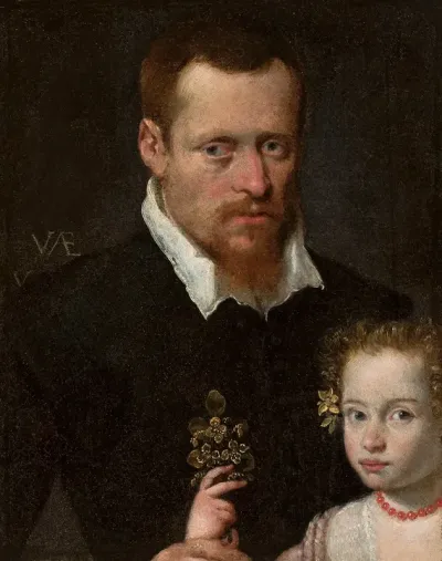 Portrait Of A Man With His Daughter