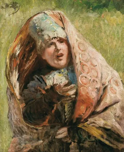 Portrait Of A Peasant Woman Study For Minin Appealing To People Of Nizhnii Novgorod 1894 1896