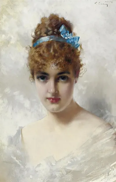 Portrait Of A Young Woman In White 2