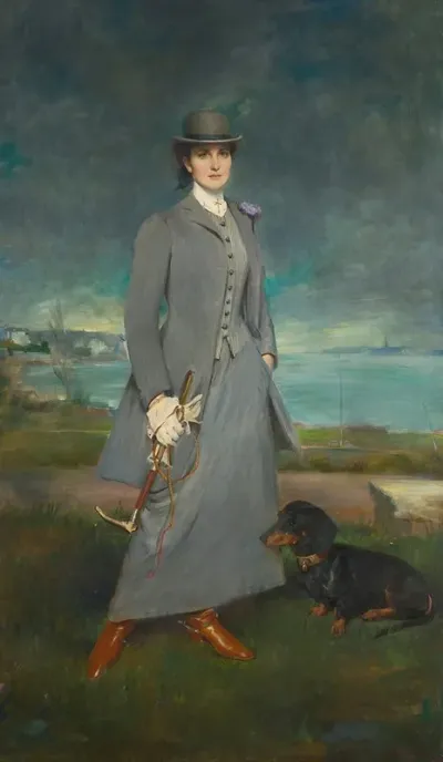 Portrait Of Countess De La Maitrie In Equestrian Dress