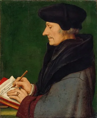 Portrait Of Erasmus Of Rotterdam Writing