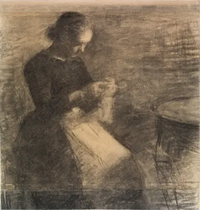 Portrait Of Ida Hammershoi With Needlework
