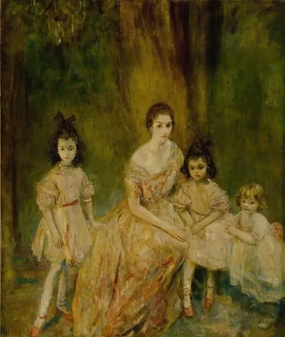Portrait Of Madame Gandrillas And Her Children Marie Rose Carmen And Juana