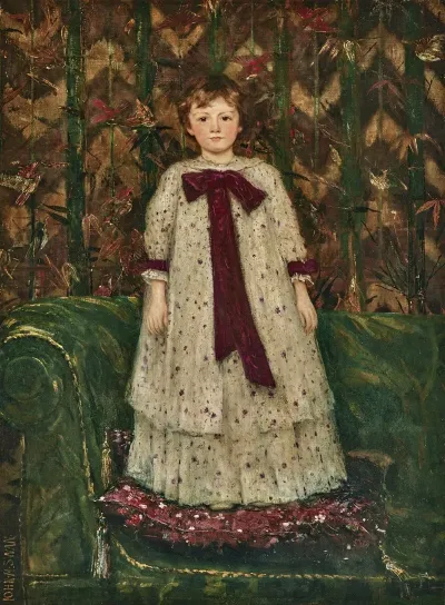 Portrait Of Miss Elfrida Marjorie Eden Later Countess Of Warwick 1887 1943 As A Child