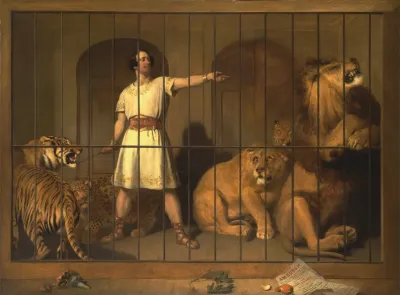 Portrait Of Mr Van Amburgh As He Appeared With His Animals At The London Theatres