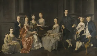 Portrait Of Sir Wolstan Dixie 4th Bt 1701 1767 Of Bosworth Hall Leicestershire And His Family