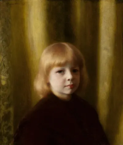 Portrait Of Stefan Polczynski Portrait Of A Child Portrait Of A Boy Against Yellowish Drapery