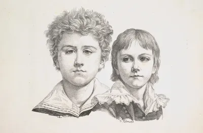 Portrait Of The Rabe Children Hermann Age 14 And Edmond Age 7