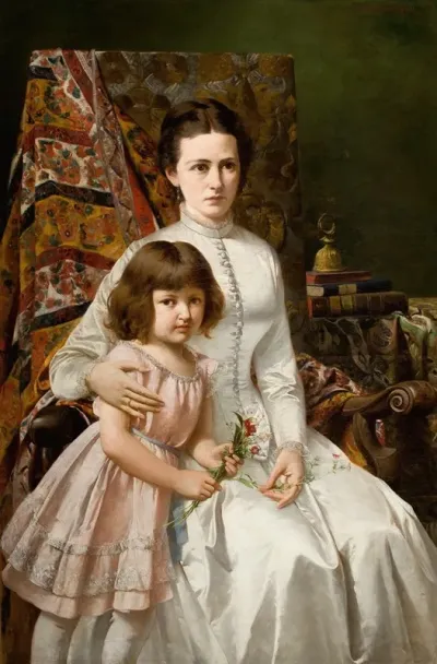 Portrait Of Wife With Daughter Anna