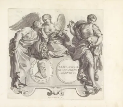 Portret Van Agostino Barbarigo En De Personificaties Van Gelijkheid Weldadigheid En Onschuld