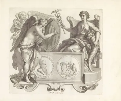 Portret Van Agostino Barbarigo En De Personificaties Van Scheepsoverwinning Overwinning En Welvaart