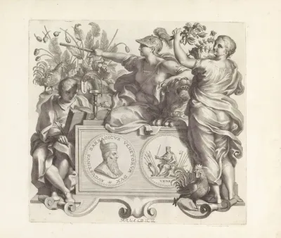 Portret Van Agostino Barbarigo En De Personificaties Van Wetenschap Staatsrede En Zorgvuldigheid