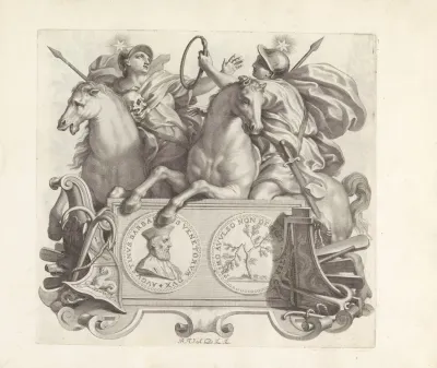 Portret Van Agostino Barbarigo En Twee Mannen Te Paard