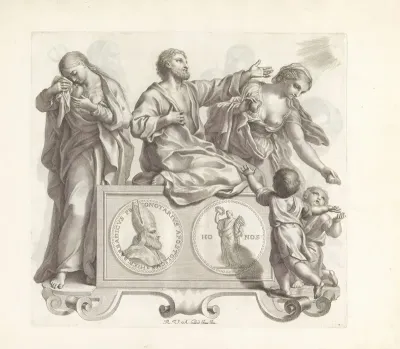 Portret Van Girolamo Barbarigo Met De Personificaties Van Drie Zaligheden