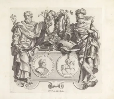 Portret Van Girolamo Barbarigo Met De Personificaties Van Wijsheid En Krijgskunst