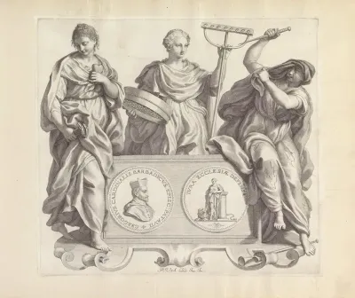 Portret Van Gregorio Barbarigo En De Personificaties Van Kwelling Onderscheid Van Goed En Kwaad En Achterklap