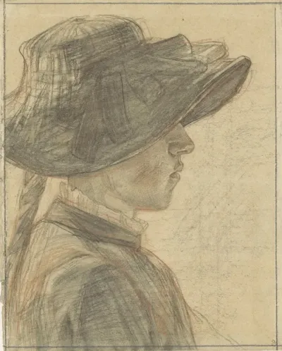 Portret Van Mejuffrouw A C E Veth Zuster Van De Tekenaar