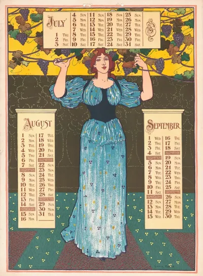 Poster Calendar For 1897 July August September