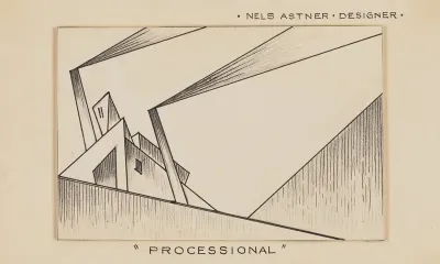 Processional Sketch No 3 Factories And Smokestacks Distortedcubist