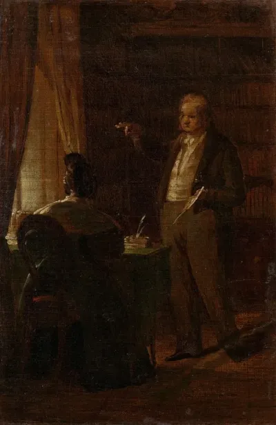 Prof Dr Ignaz Rudolf Bischoff Von Altenstern Seiner Gattin Johanna Diktierend