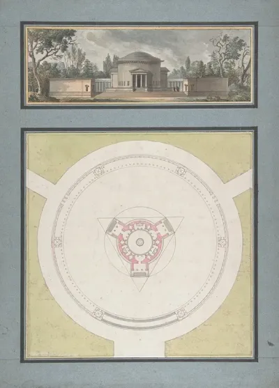 Project For A Temple Dedicated To The Trinity Elevation And Plan
