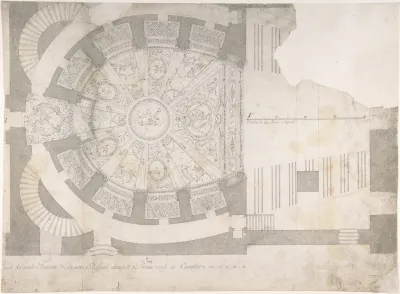 Projection Of Ceiling Over Plan Of The Small Theater In The Palace At Caserta