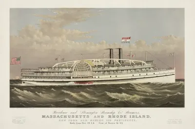 Providence And Stonington Steamship Cos Steamers Massachusetts And Rhode Island