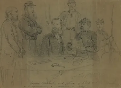 Provost Marshal And Police Of Alexandria Searching And Examining A Prisoner Of War