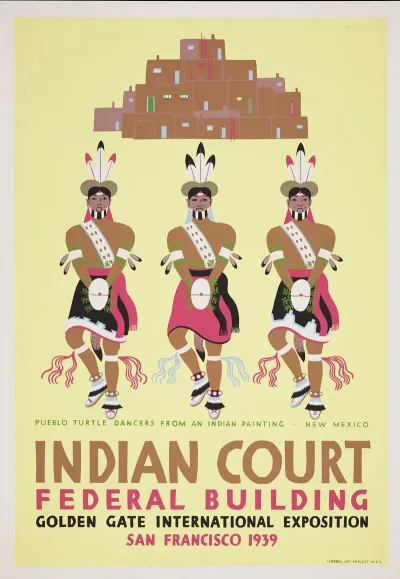 Pueblo Turtle Dancers From An Indian Painting New Mexico