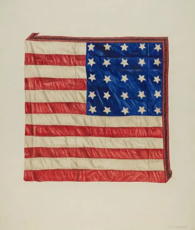 Quilt Top Star And Flag Design