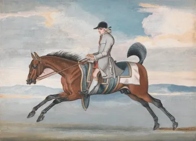 Racehorse At Exercise Ridden By A Training Groom 3
