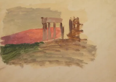 Rapid Sketch Of The Temple At Corinth