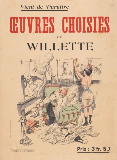 Reclamebiljet Voor De Oeuvres Choisies Van Adolphe Leon Willette