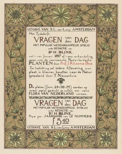 Reclamebiljet Voor Het Tijdschrift H Blink Red Vragen Van Den Dag