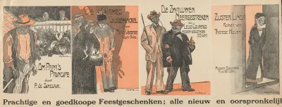 Reclamebiljet Voor Vier Uitgaven Van De Modern Bibliotheek