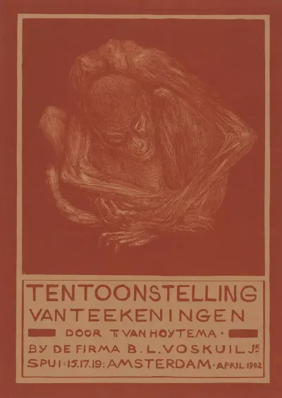 Reclamekaart Met Ineengedoken Aap