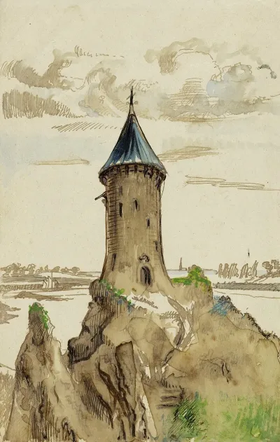 Reconstitution Possible Du Chateau De Chene Vert Sur La Rance Entre Dinan Et Dinard
