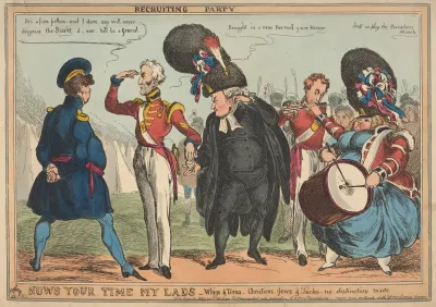 Recruiting Party Nows Your Time My Lads Whigs Tories Christians Jews Turks No Distinction Made