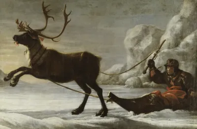 Reindeer With A Sledge