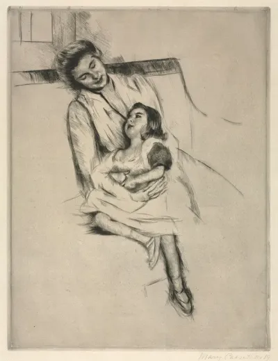 Reine And Margot Seated On A Sofa