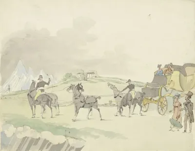 Reiskoets In Een Berglandschap